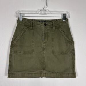 Toad&Co Khaki Green Jean Mini Skirt Size 0 Q0329
